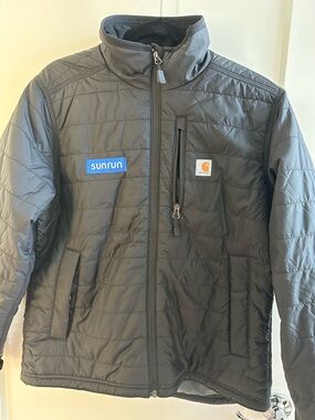 Carhartt Men's Black Quilted Puffer Jacket with Chest Logo